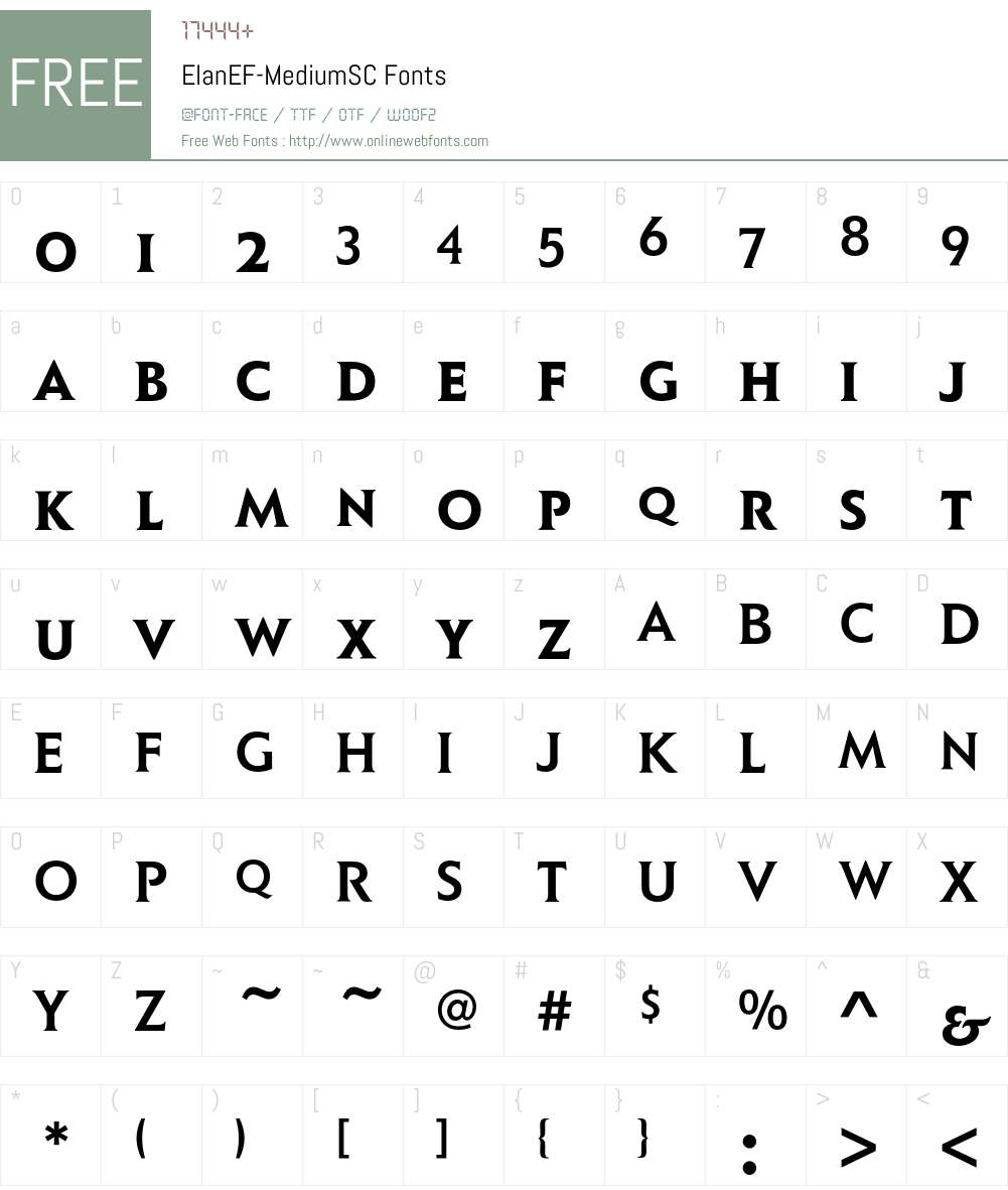 ElanEF Font Screenshots