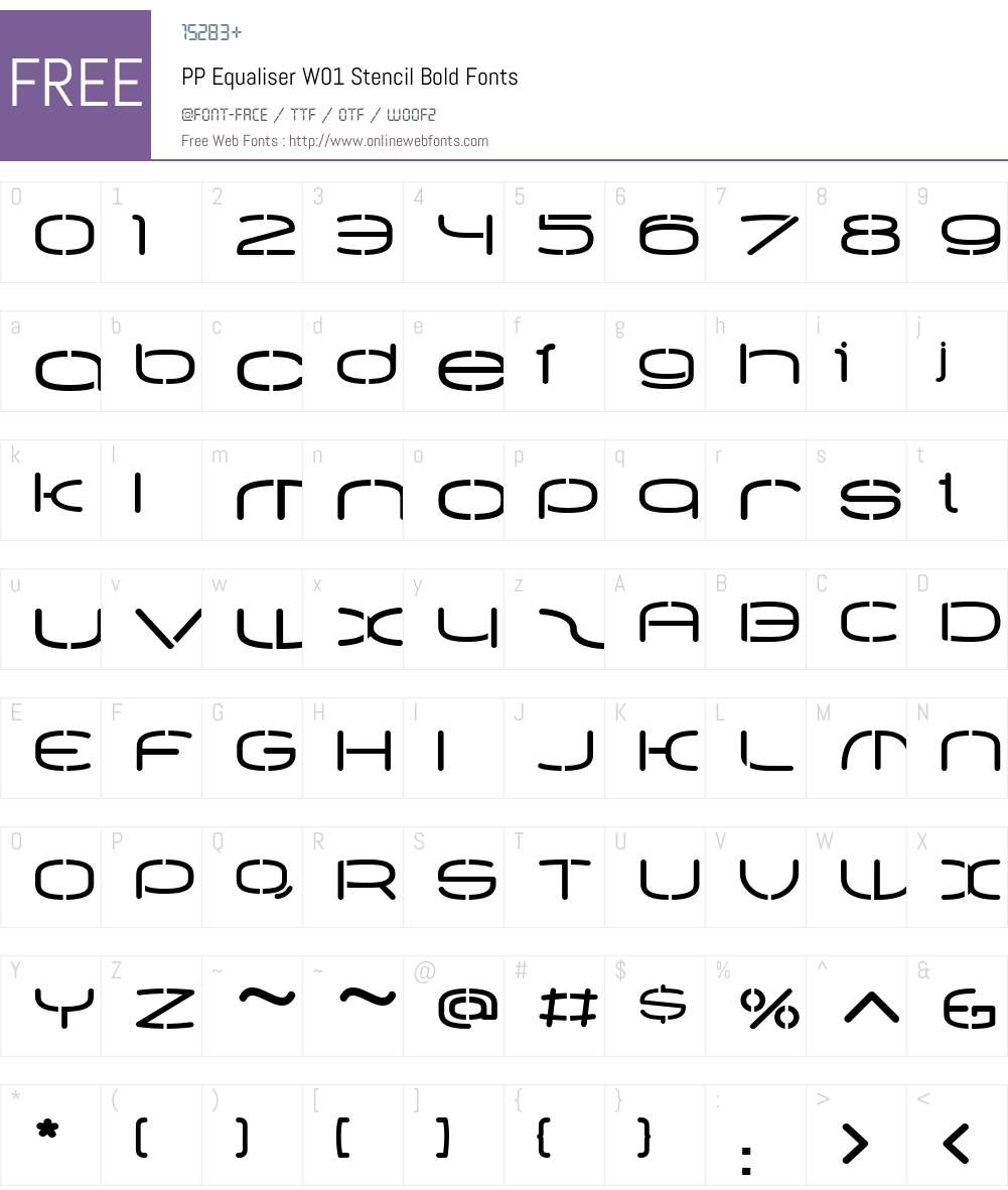 PPEqualiserW01-StencilBold Font Screenshots