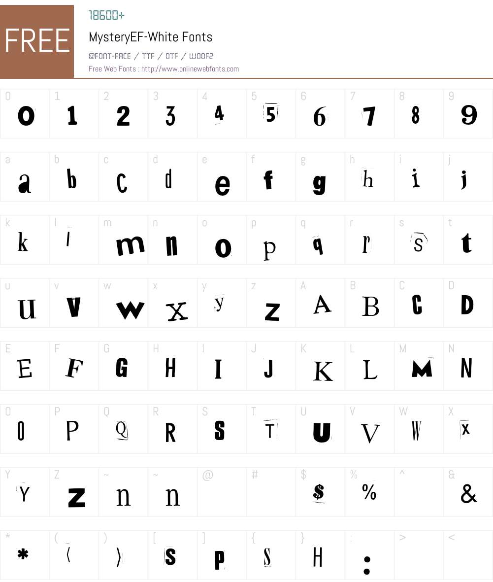 MysteryEF Font Screenshots
