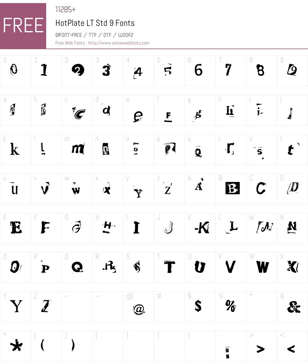 HotPlate LT Std 9 Font Screenshots