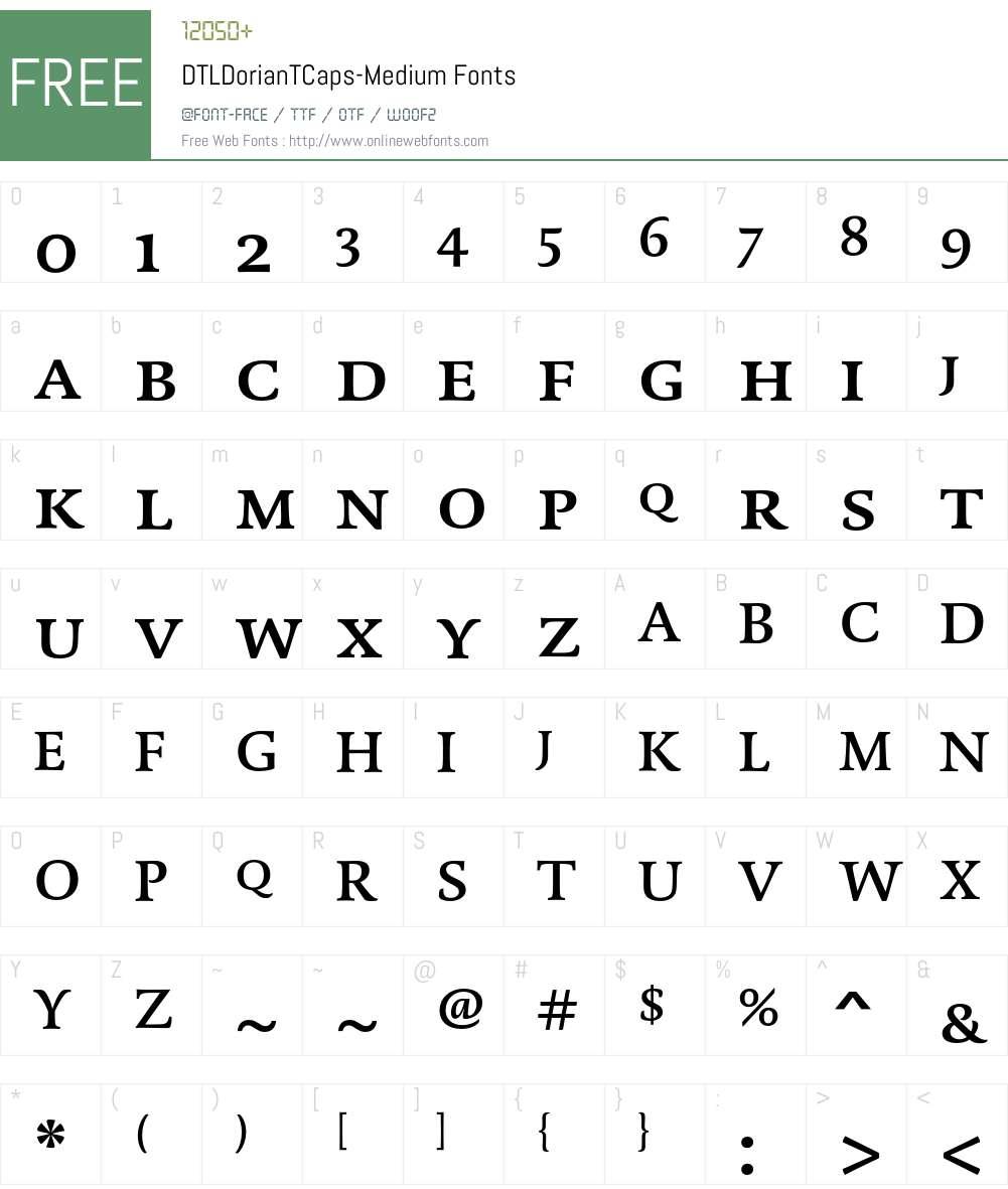 DTLDorianTCaps Font Screenshots