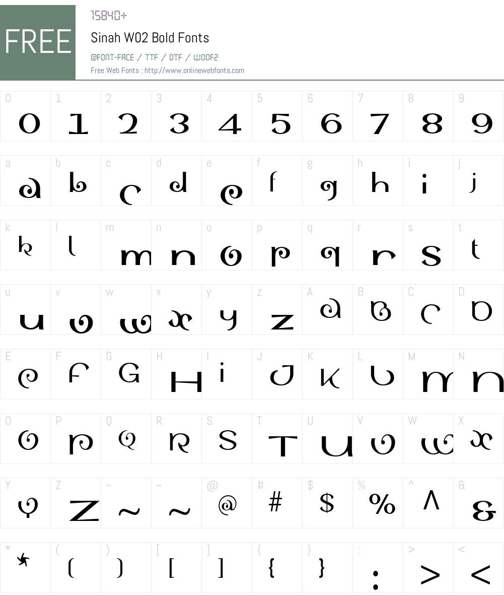 Sinah Font Screenshots