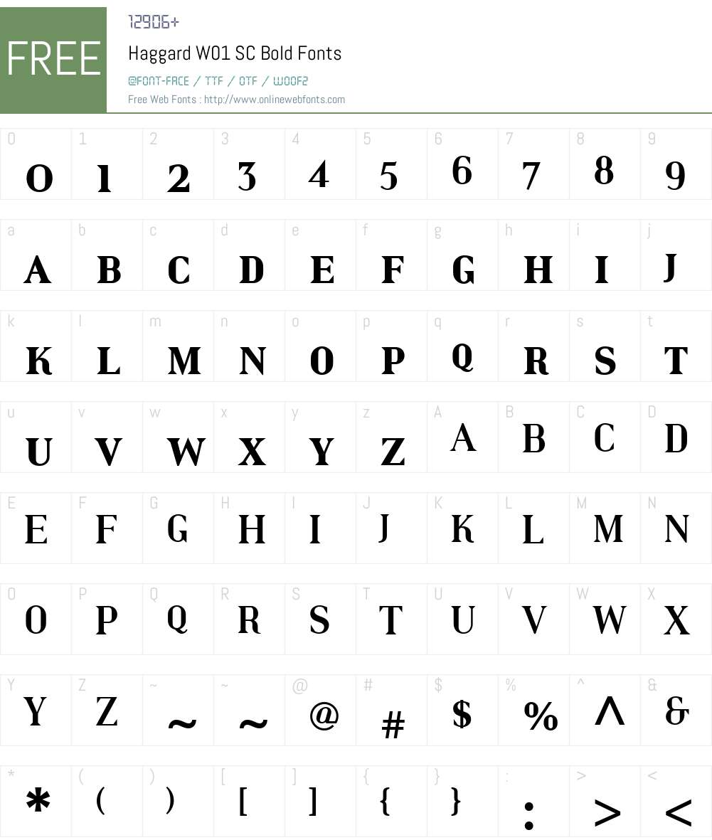 HaggardW01-SCBold Font Screenshots