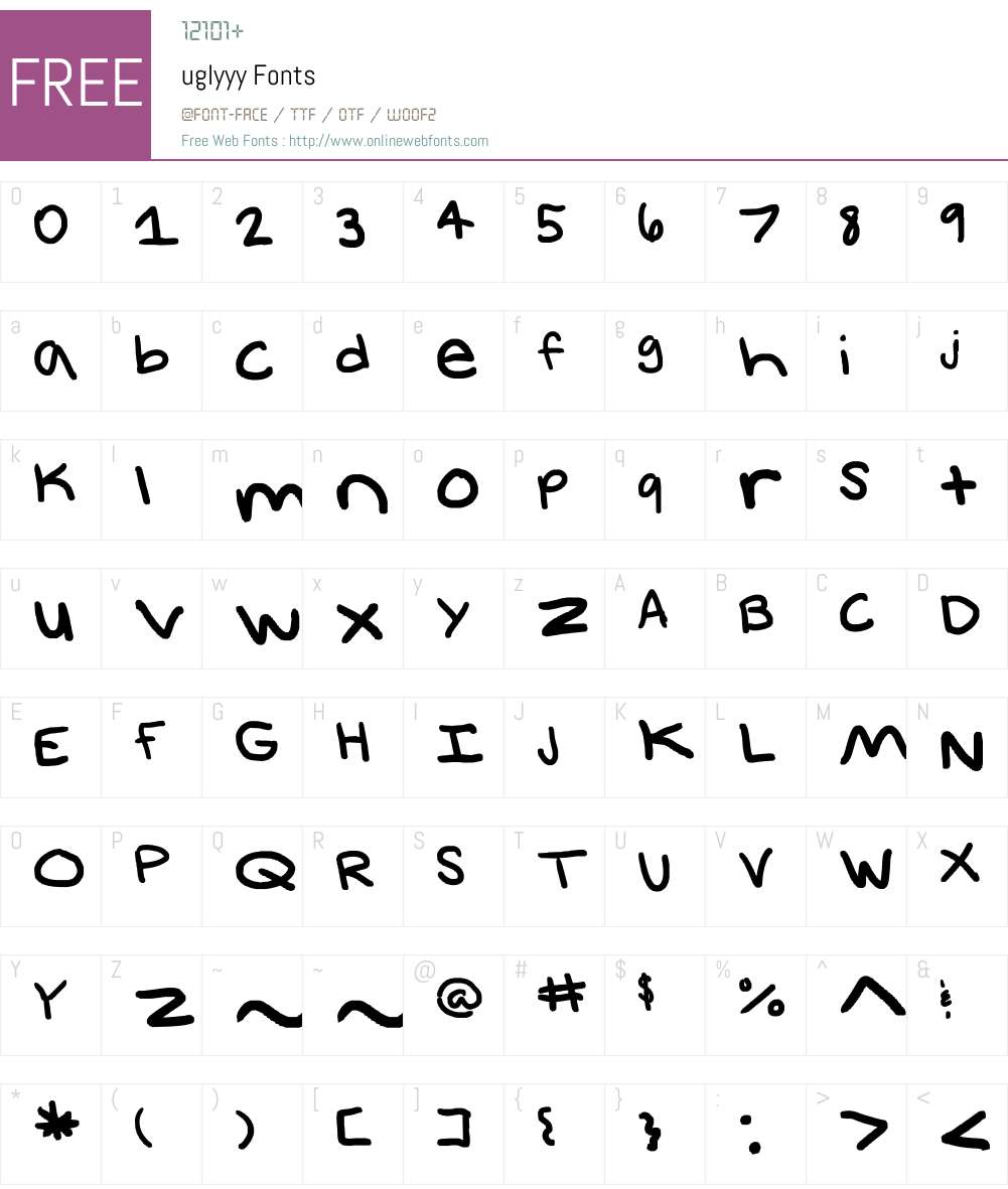 uglyyy Font Screenshots