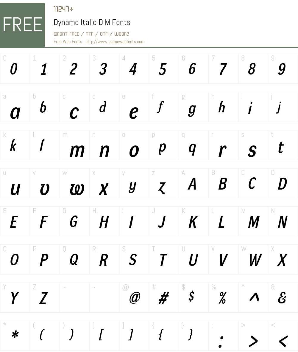 Dynamo DM Font Screenshots