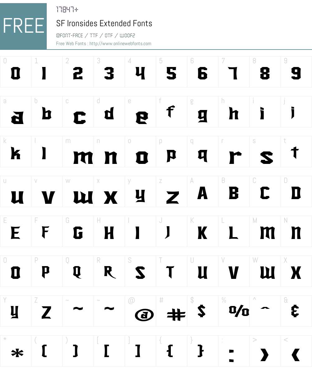 SF Ironsides Extended Font Screenshots