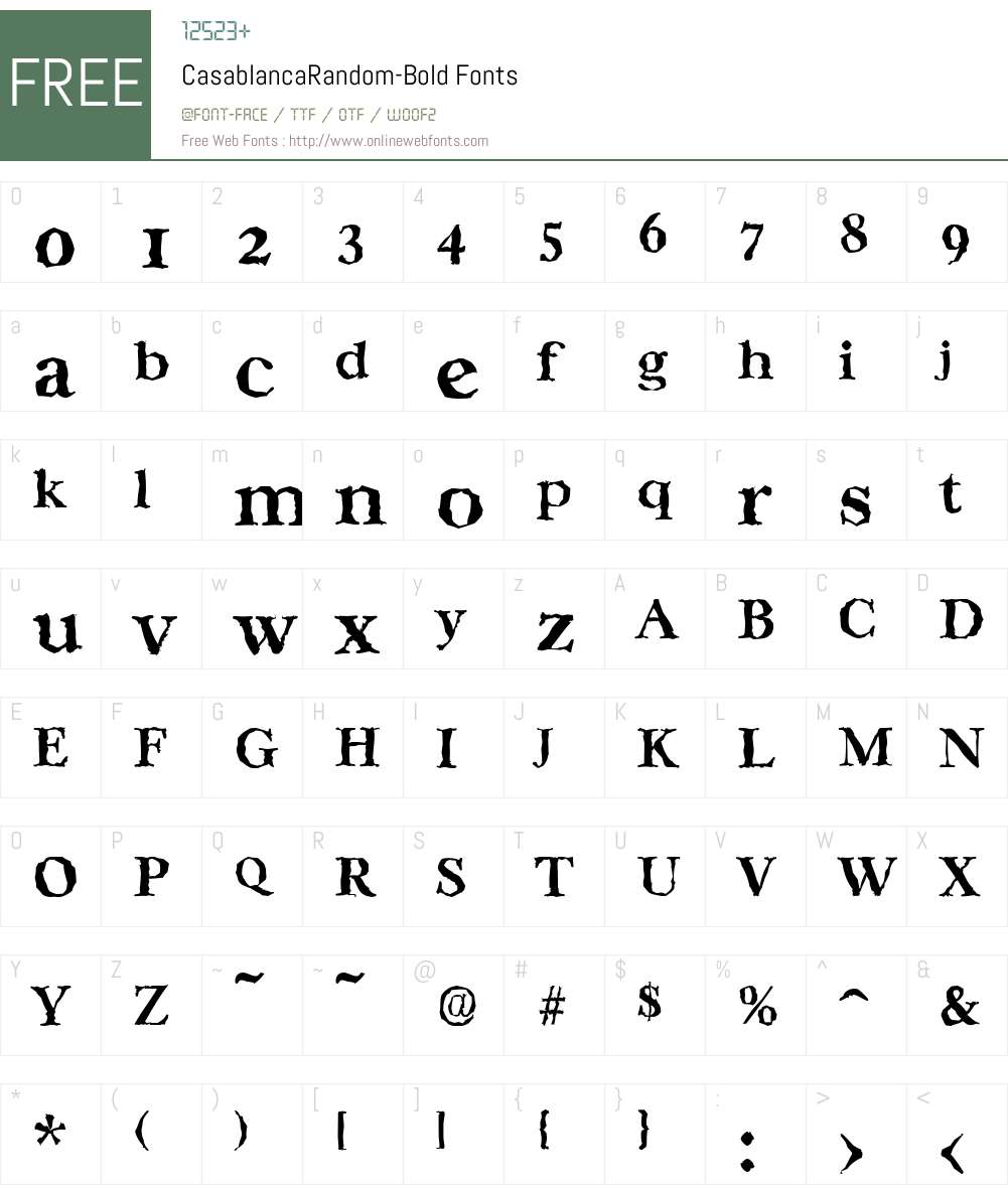 CasablancaRandom Font Screenshots