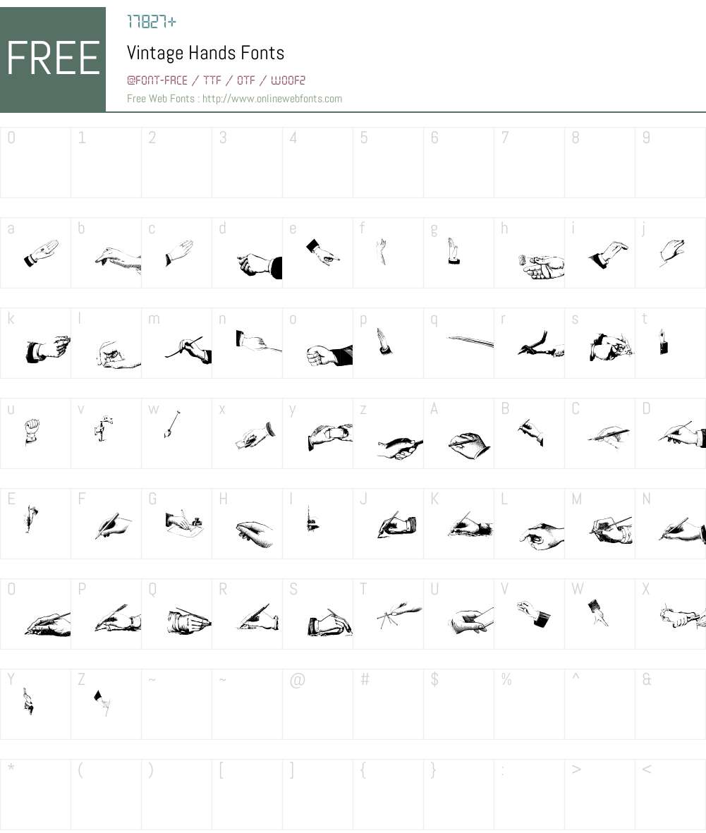 VintageHands Font Screenshots