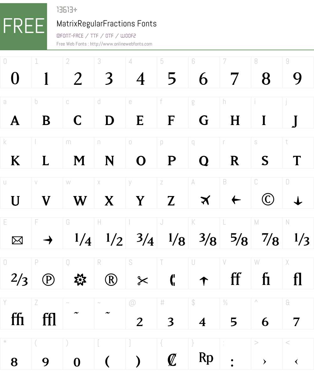 MatrixRegularFractions Font Screenshots
