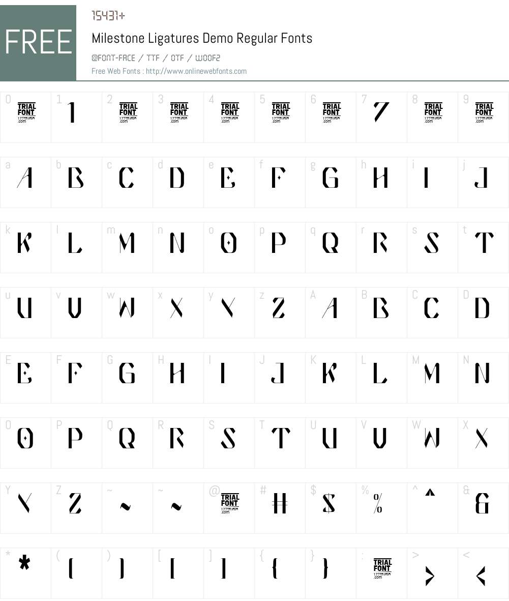 Milestone Ligatures Demo 1.001 Fonts Free Download