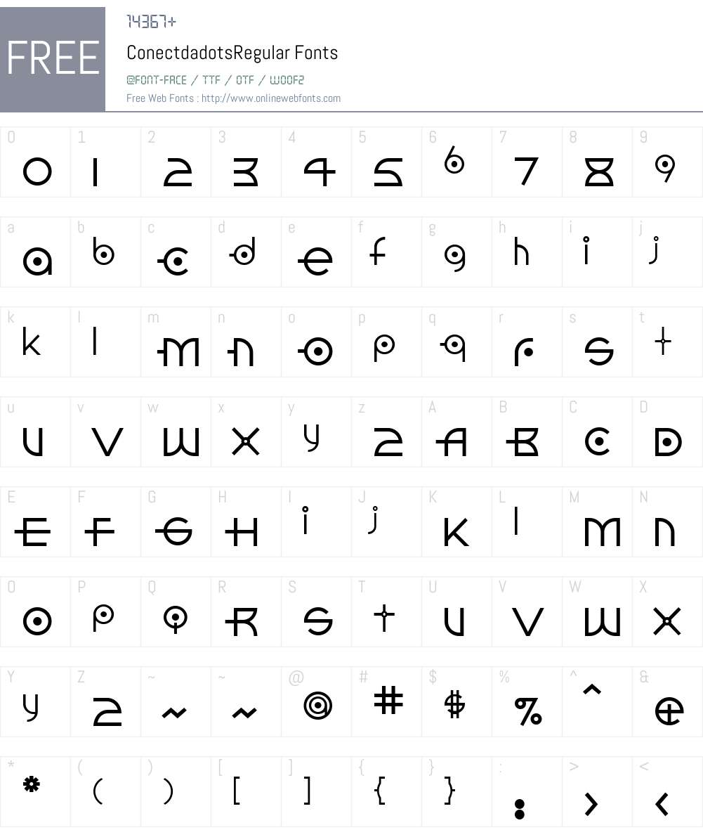 ConectdadotsW00-Reg Font Screenshots