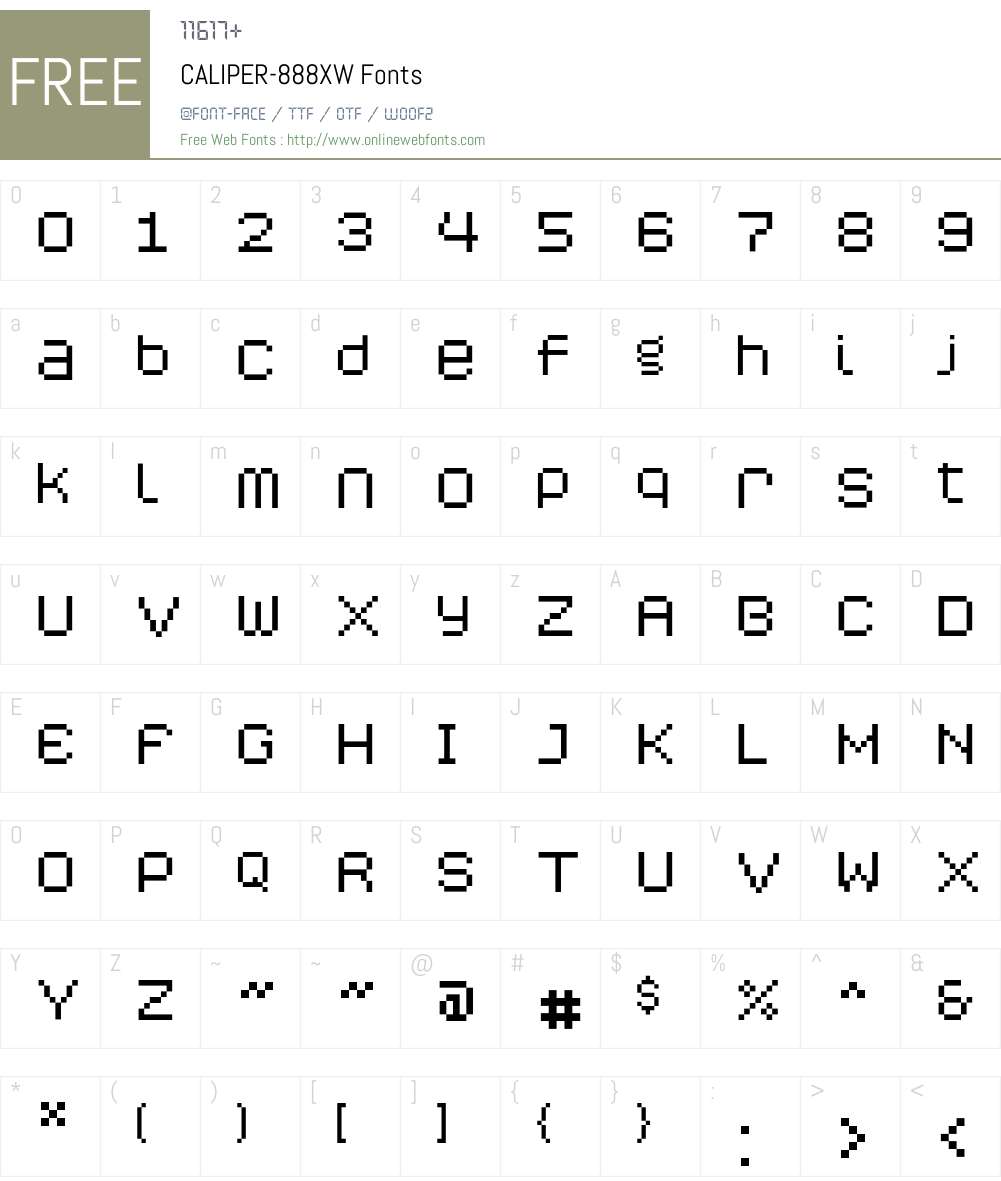 CALIPER Font Screenshots