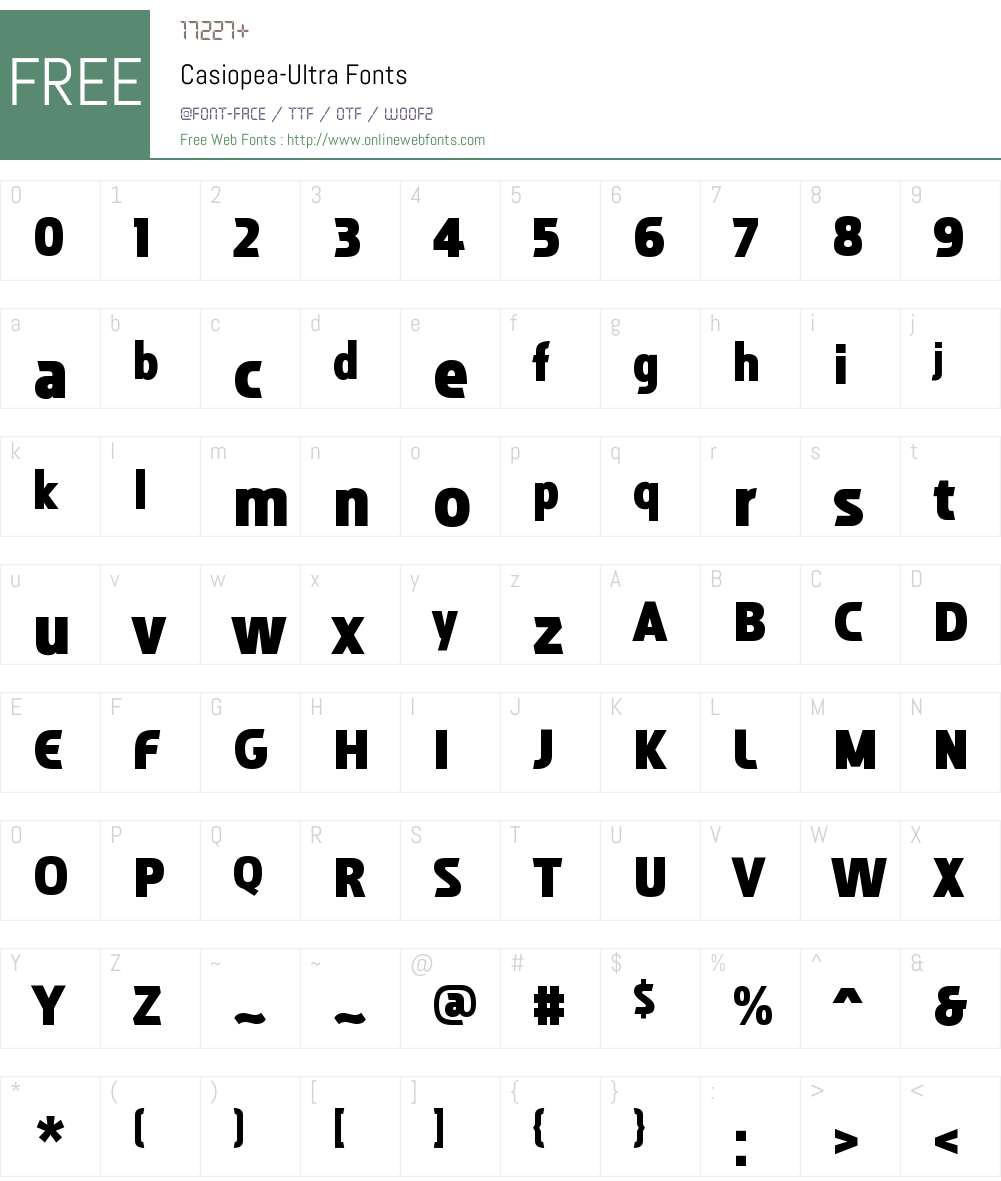 Casiopea Ul Font Screenshots