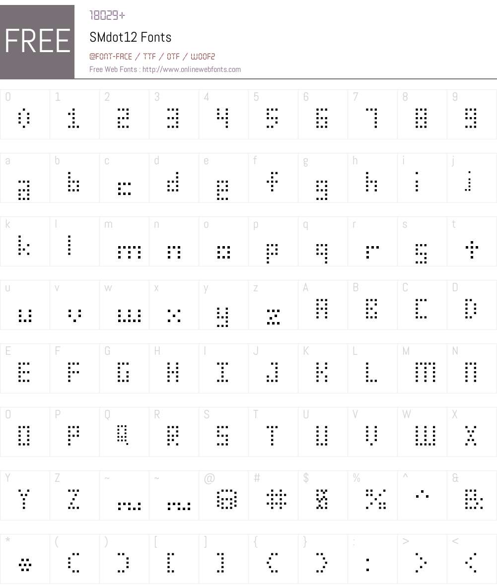 SMdot12 Font Screenshots