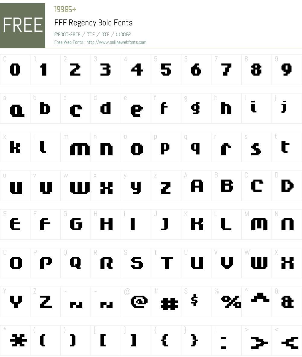 FFF Regency Bold Font Screenshots