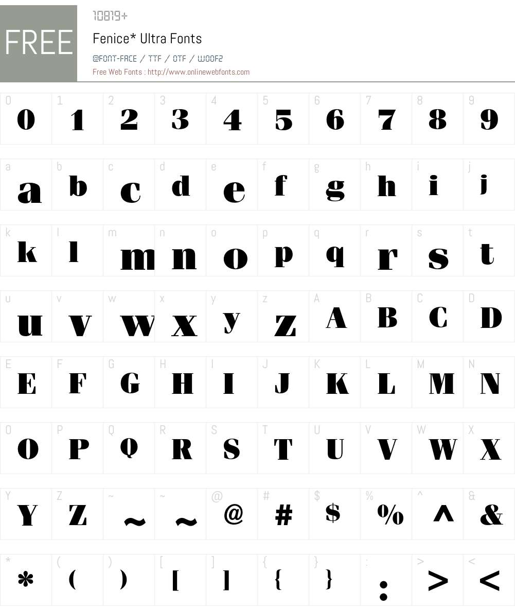 Fenice BQ Font Screenshots