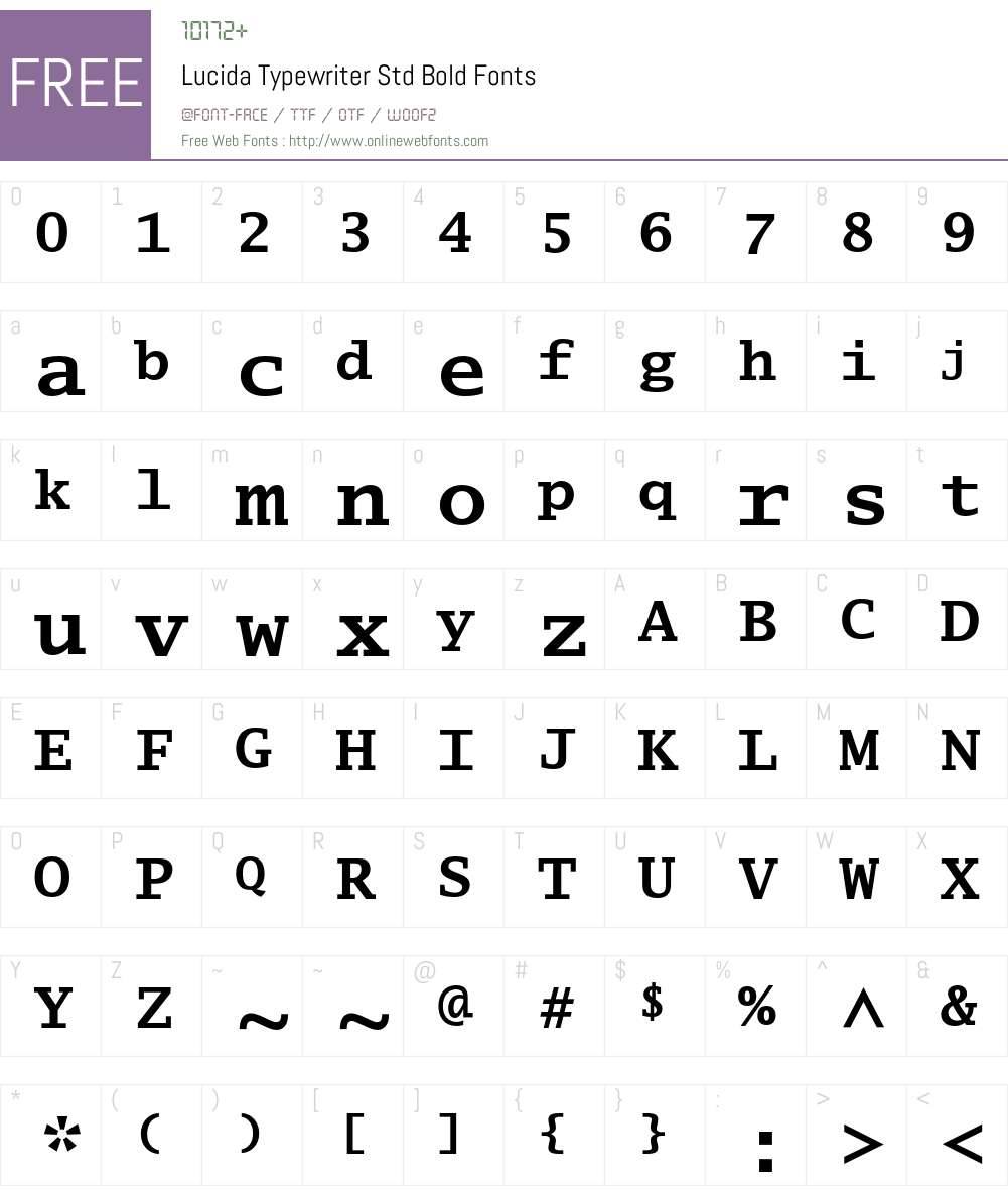 Lucida Typewriter Std Font Screenshots