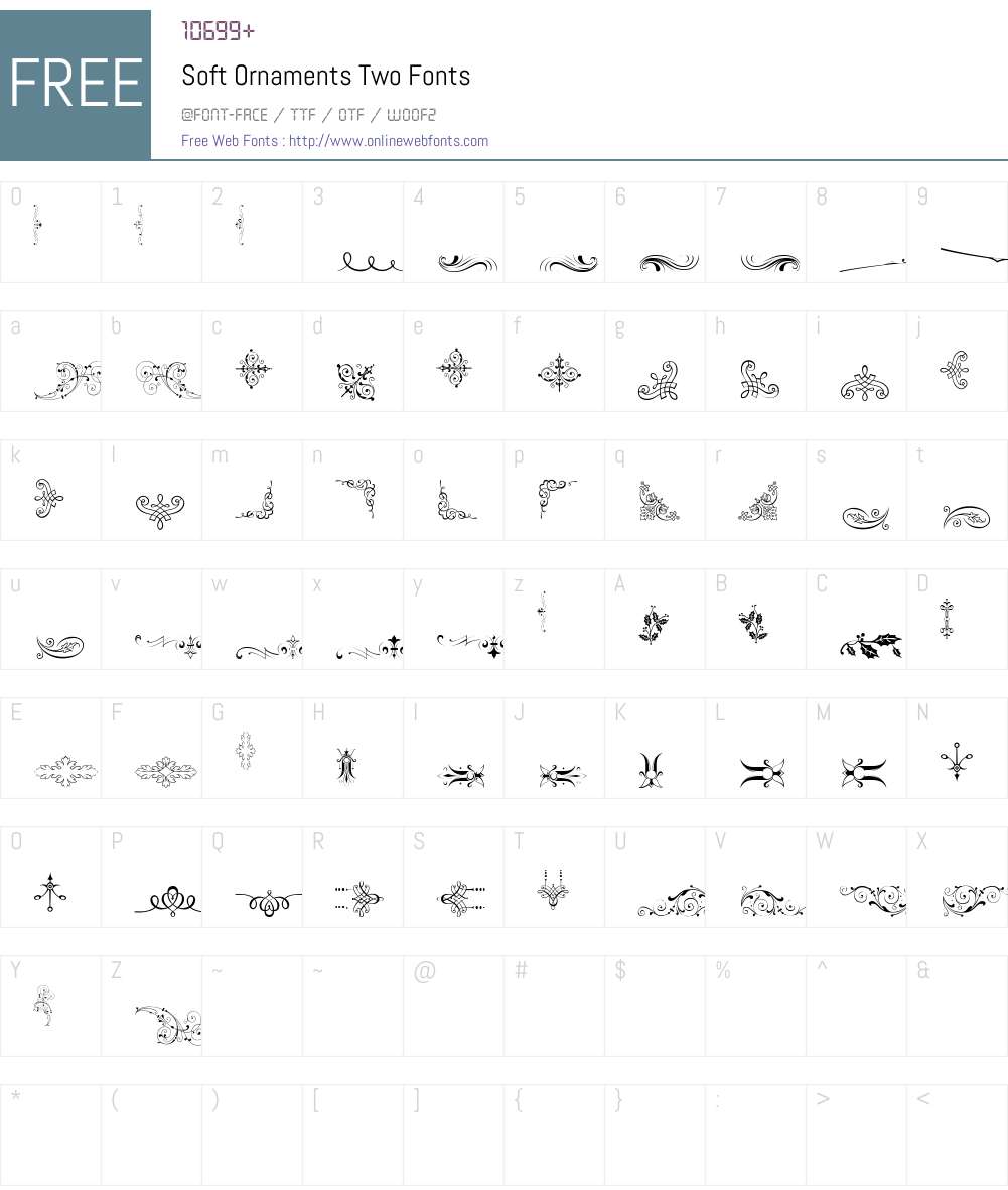 Soft Ornaments Two Font Screenshots