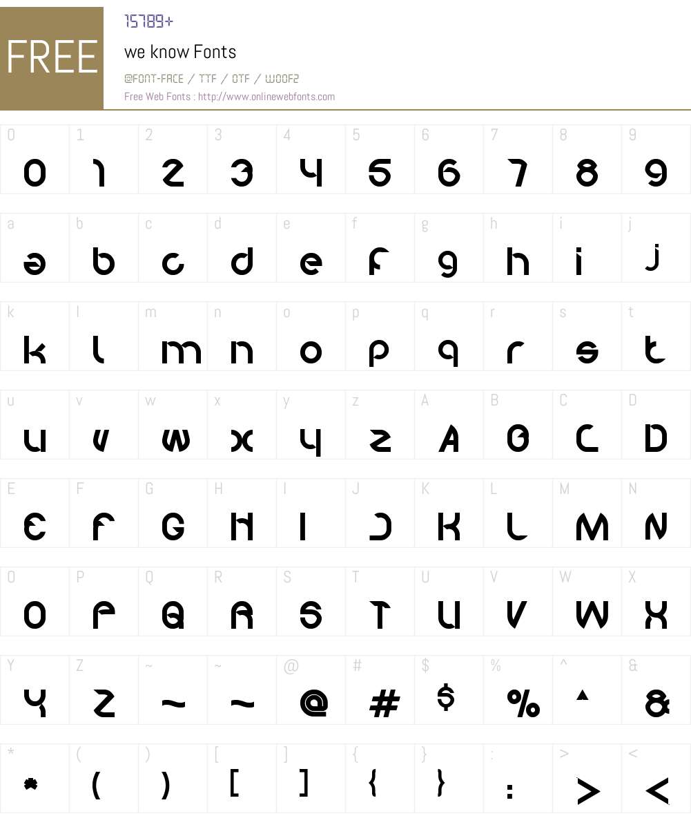 we know Font Screenshots