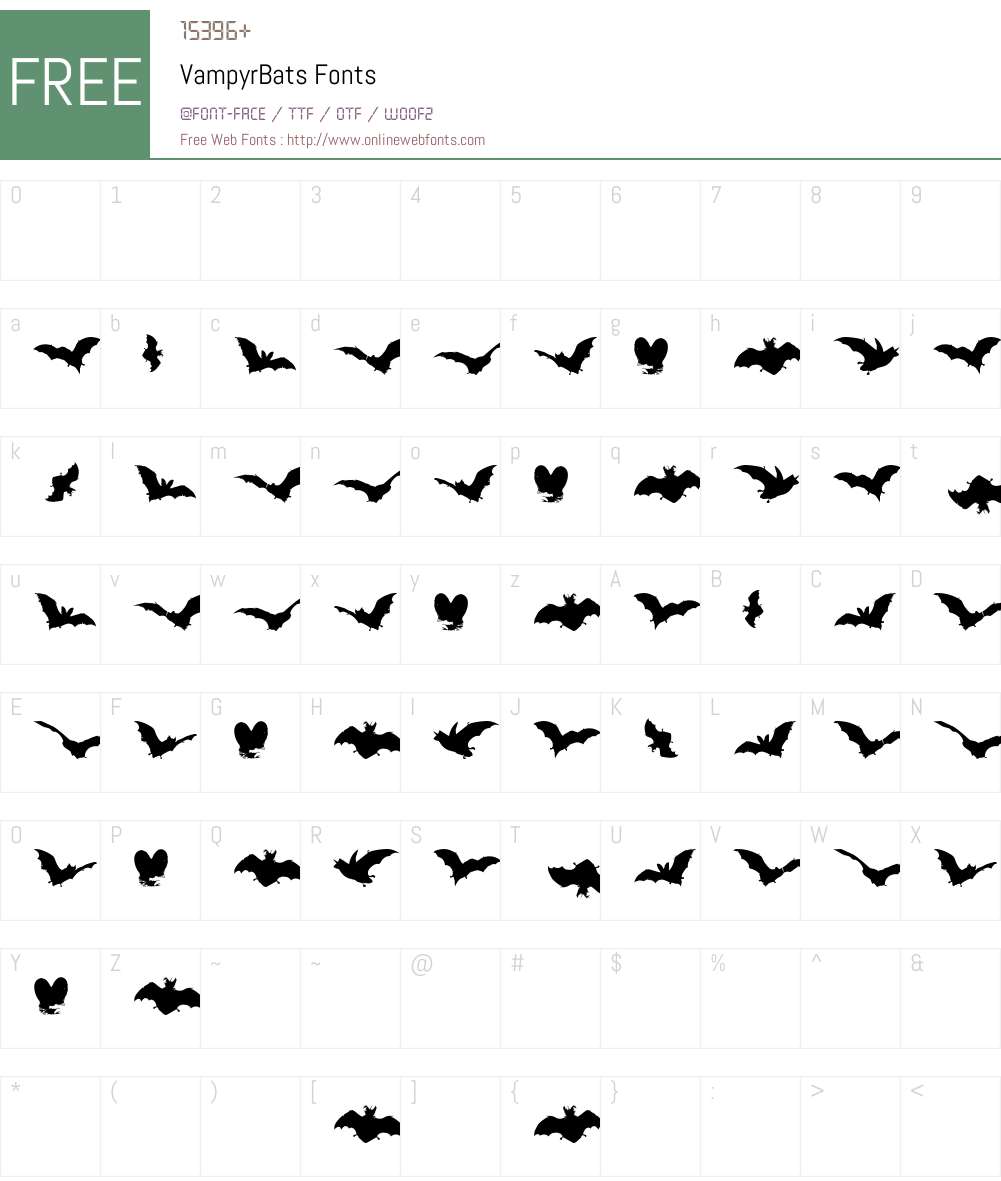 VampyrBats Font Screenshots
