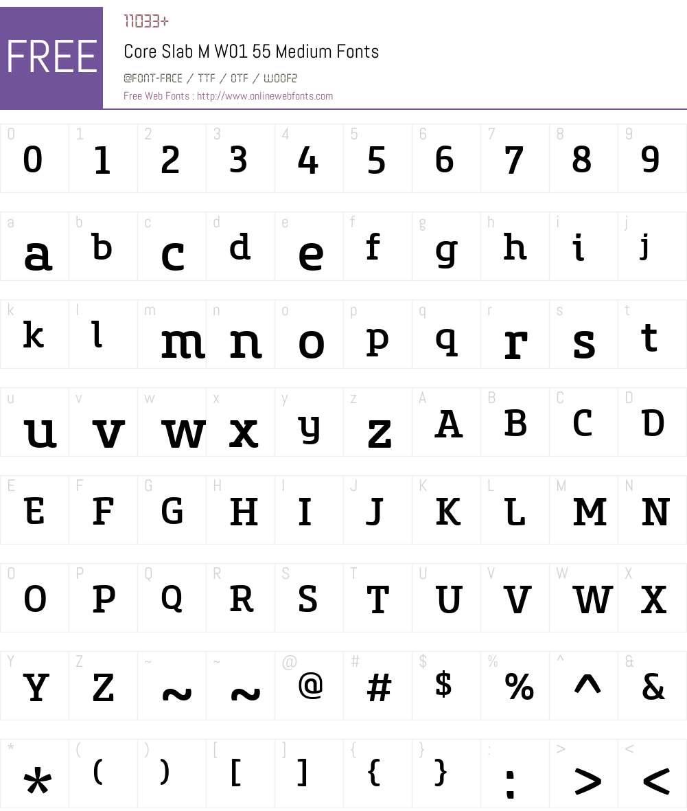 CoreSlabMW01-55Medium Font Screenshots