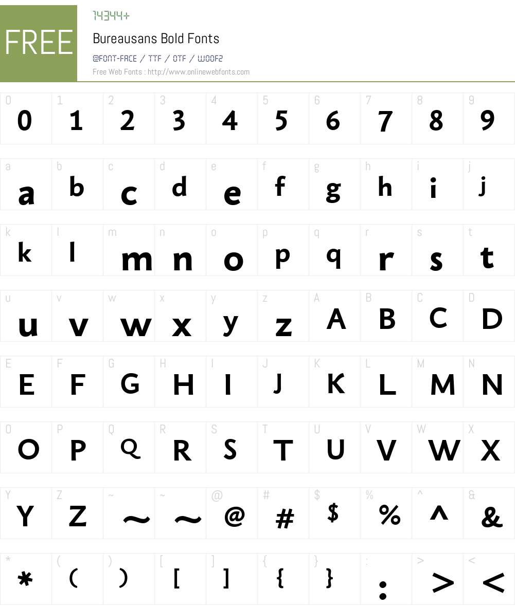 Bureausans Bold Font Screenshots