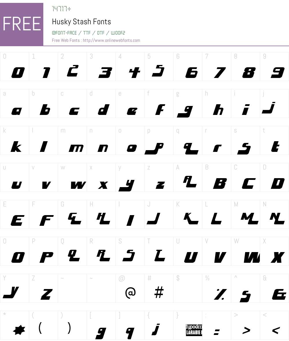Husky Stash Font Screenshots