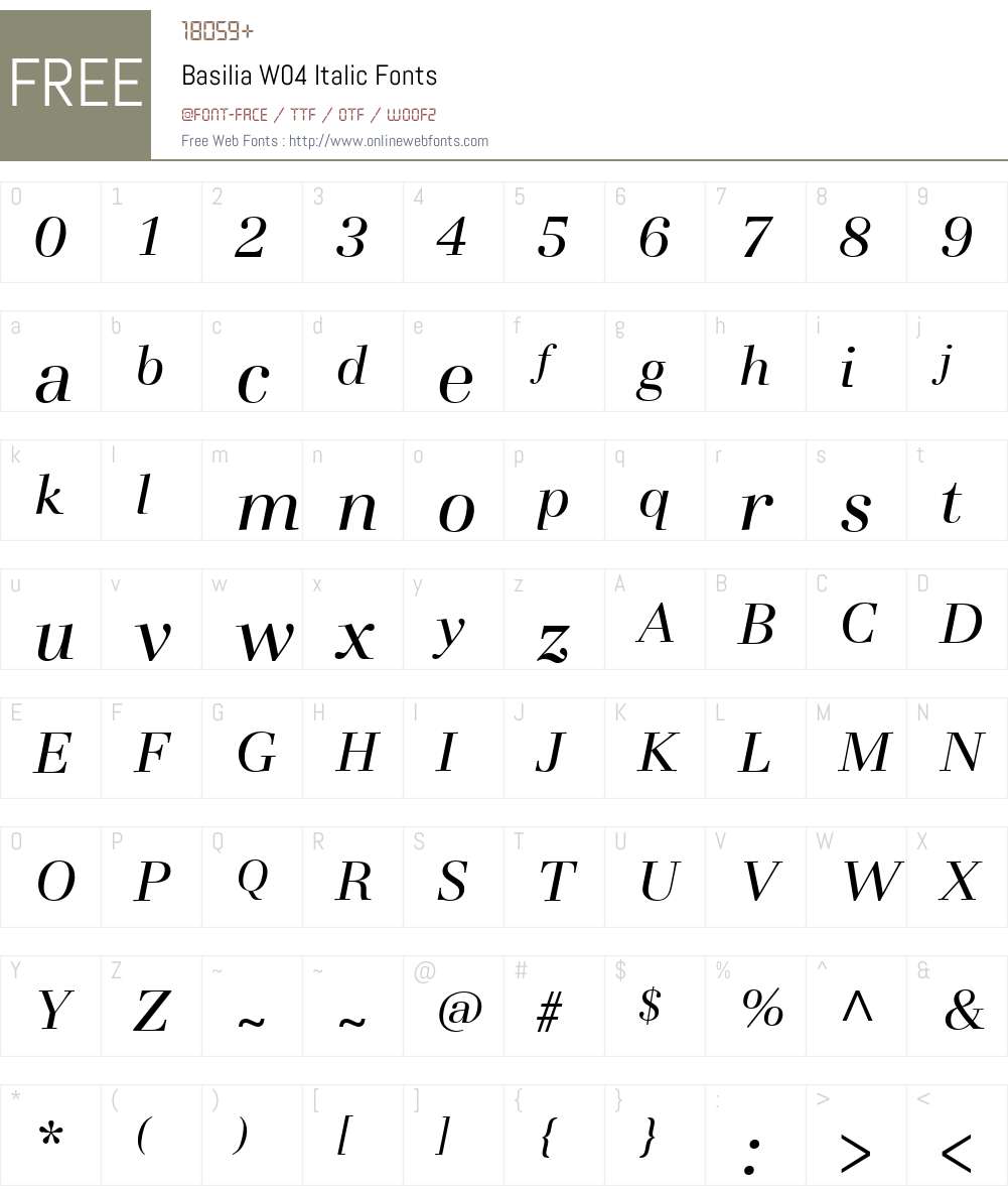 Basilia Font Screenshots