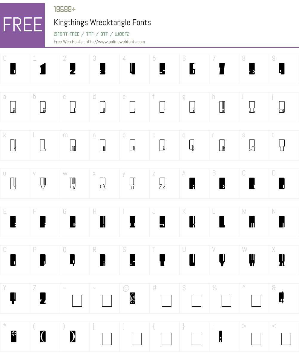 Kingthings Wrecktangle Font Screenshots