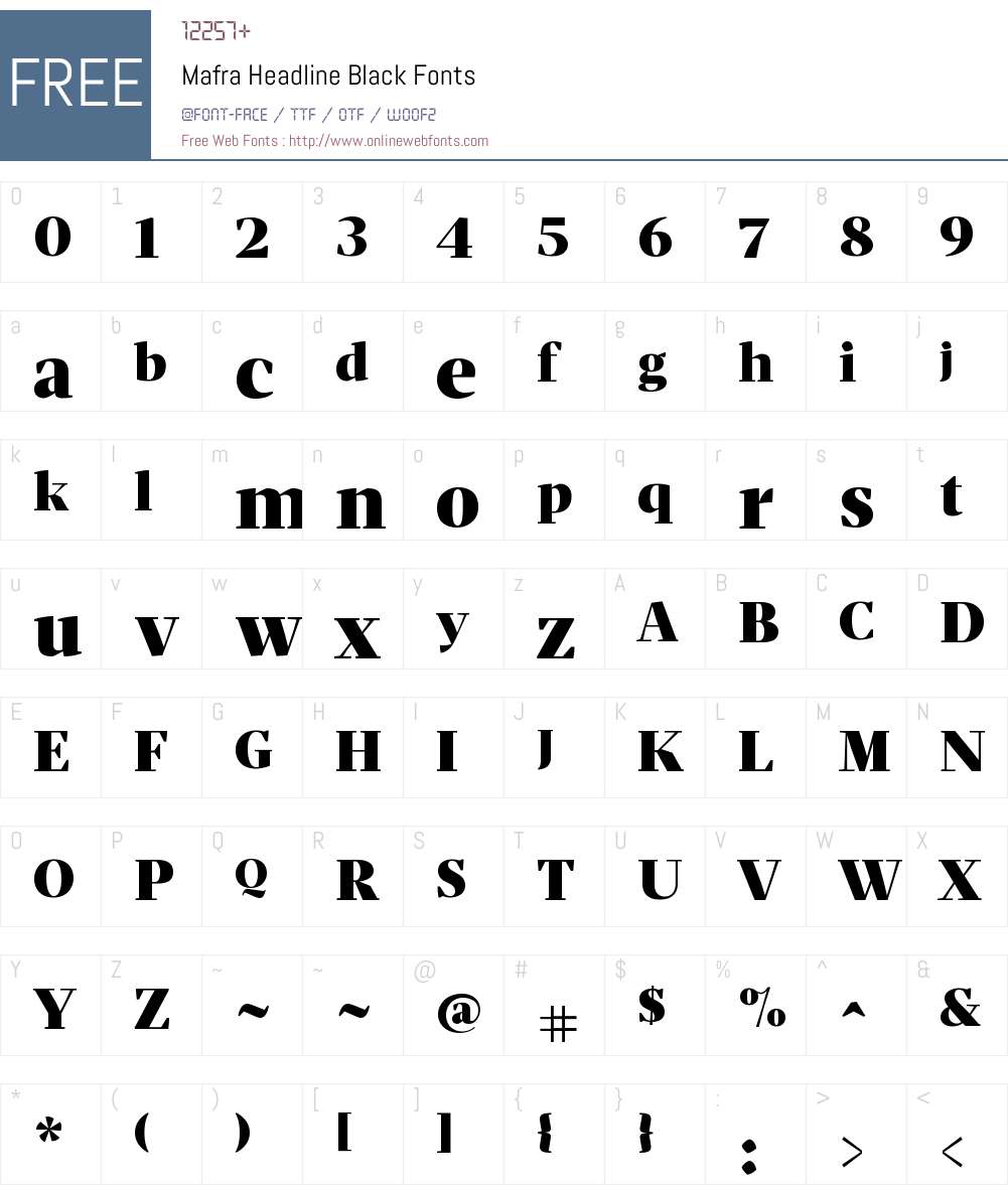 Mafra Headline Black Font Screenshots