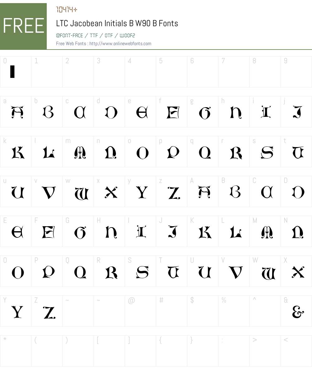 LTCJacobeanInitialsBW90-B Font Screenshots
