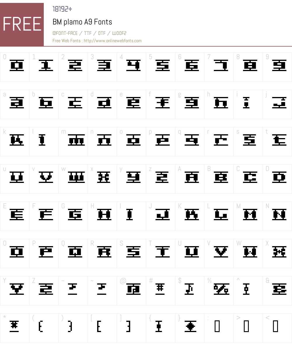 BM plamo Font Screenshots