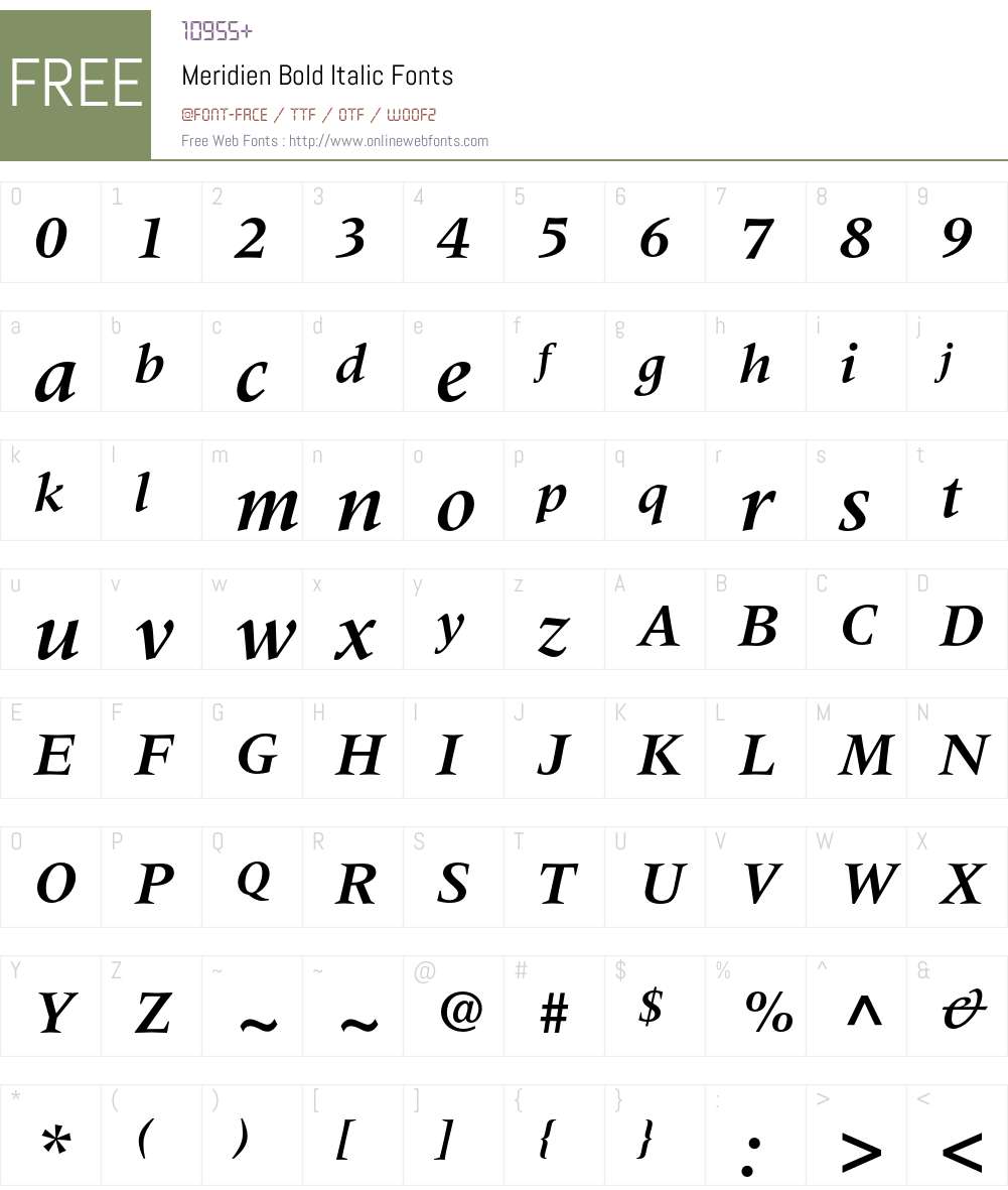 Meridien Font Screenshots