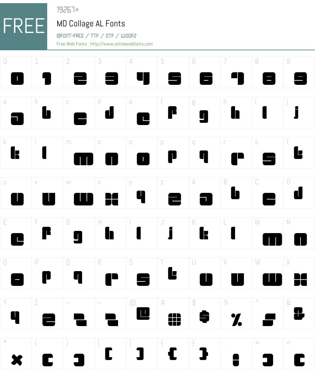 MD Collage AL Font Screenshots
