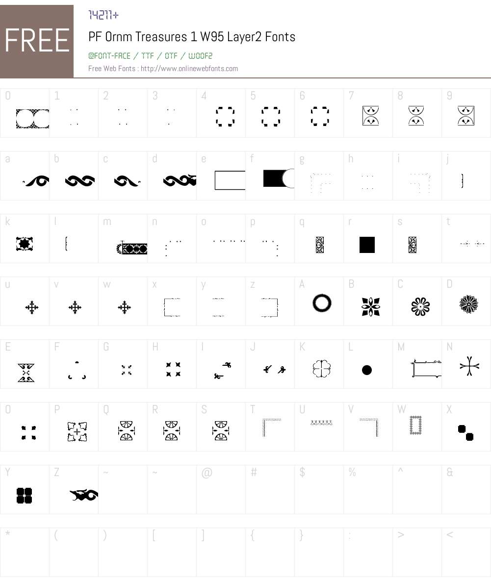 PFOrnmTreasures1W95-Layer2 Font Screenshots