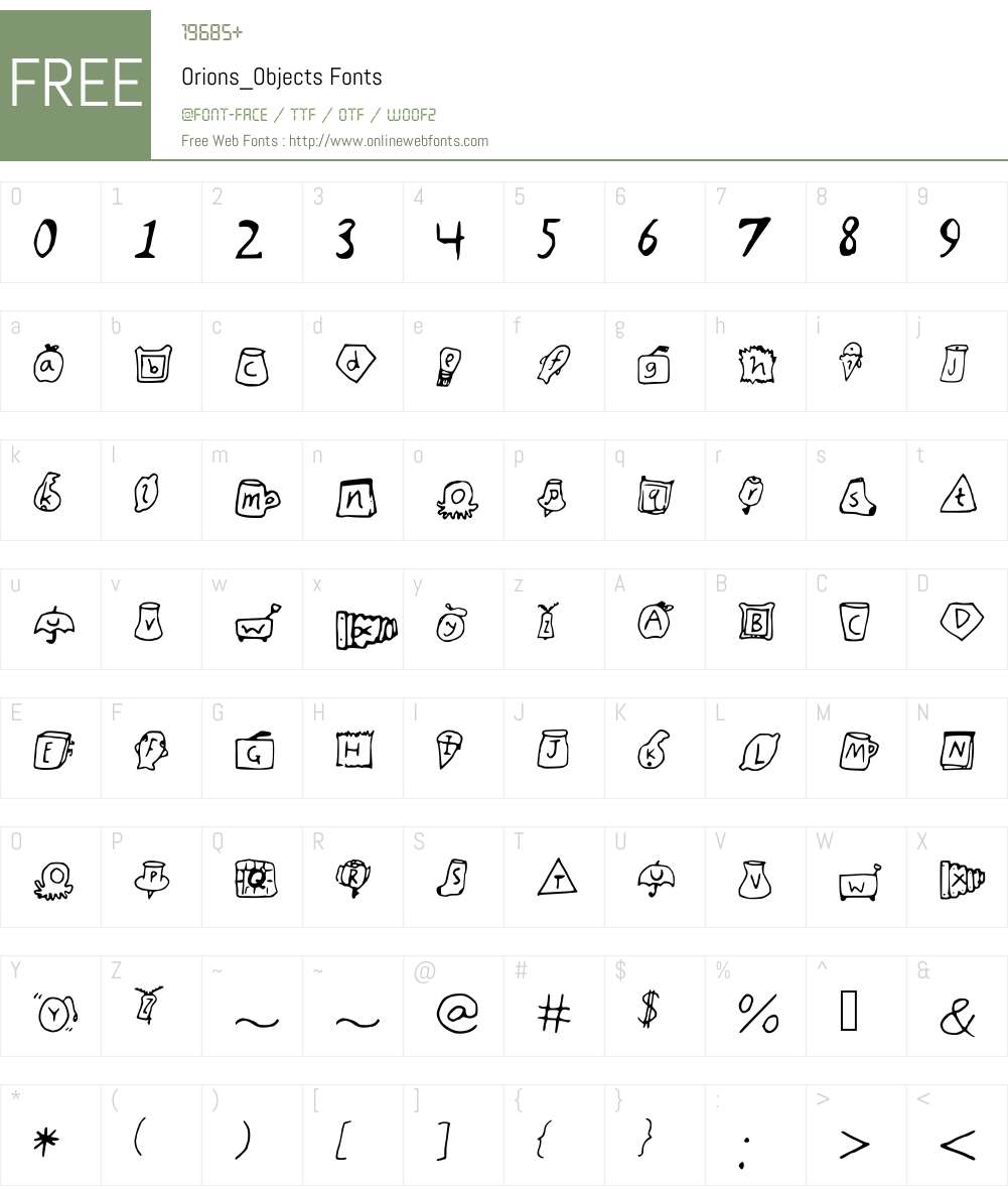 Orions_Objects Font Screenshots