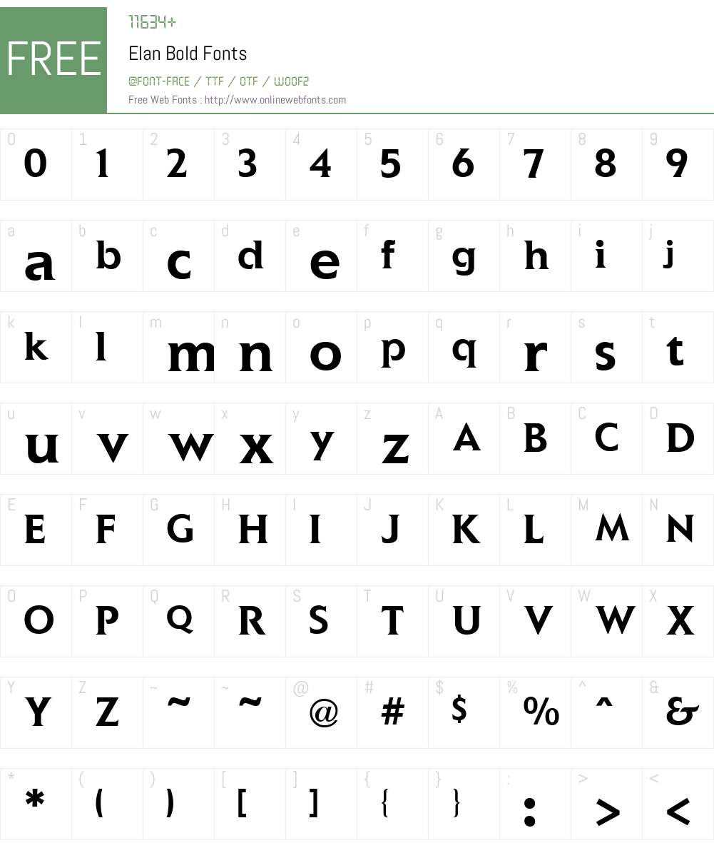 Elan Font Screenshots