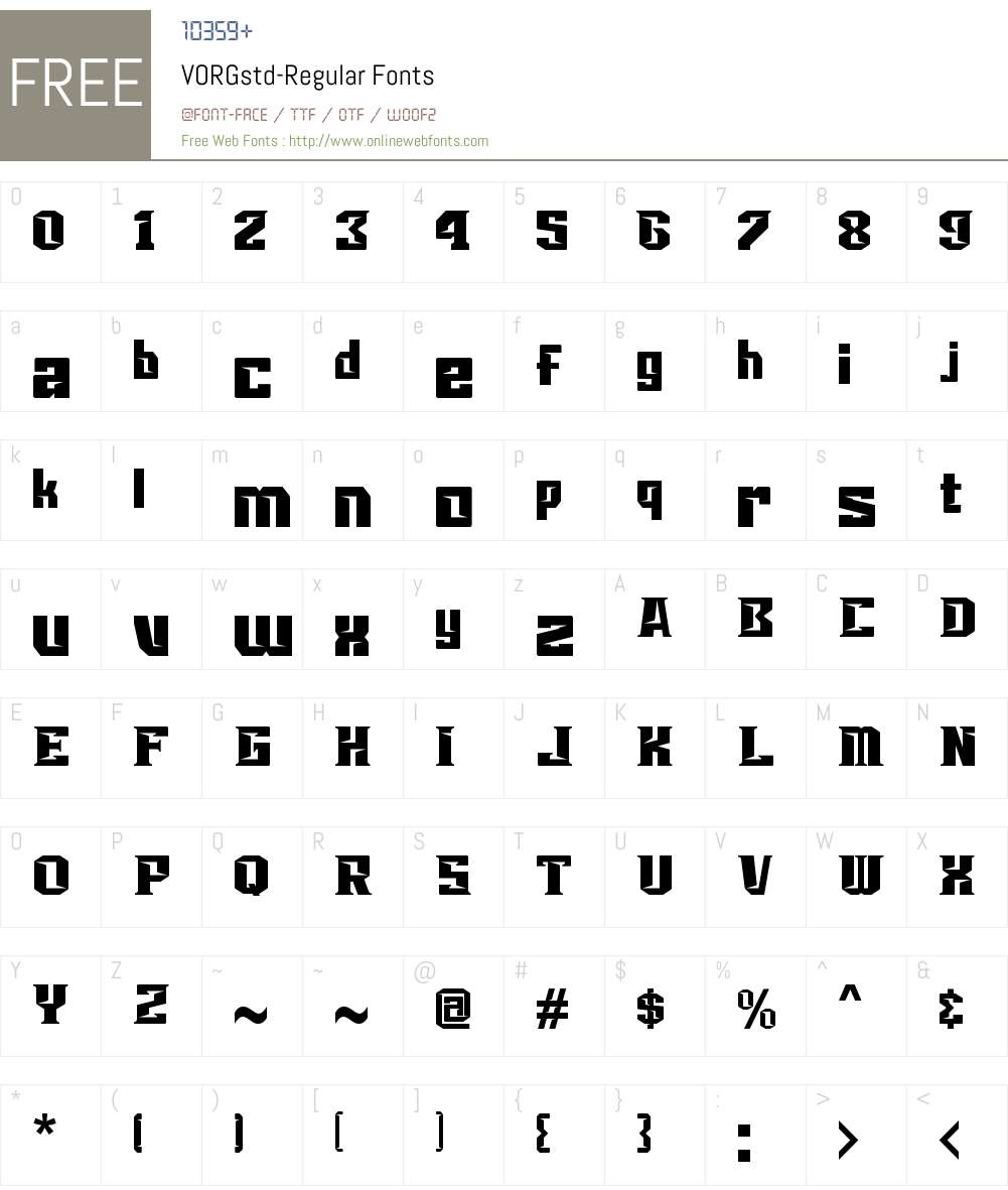 VORGstd Font Screenshots