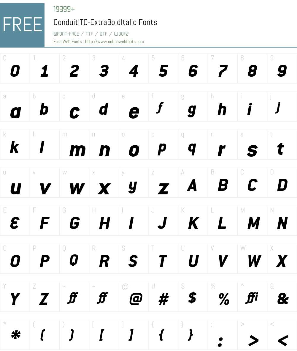 ConduitITC Font Screenshots