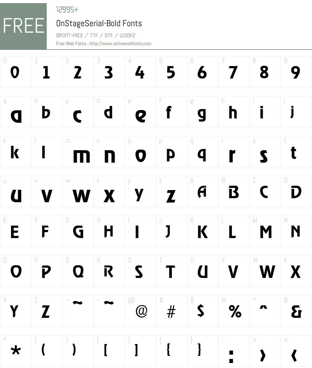 OnStageSerial Font Screenshots