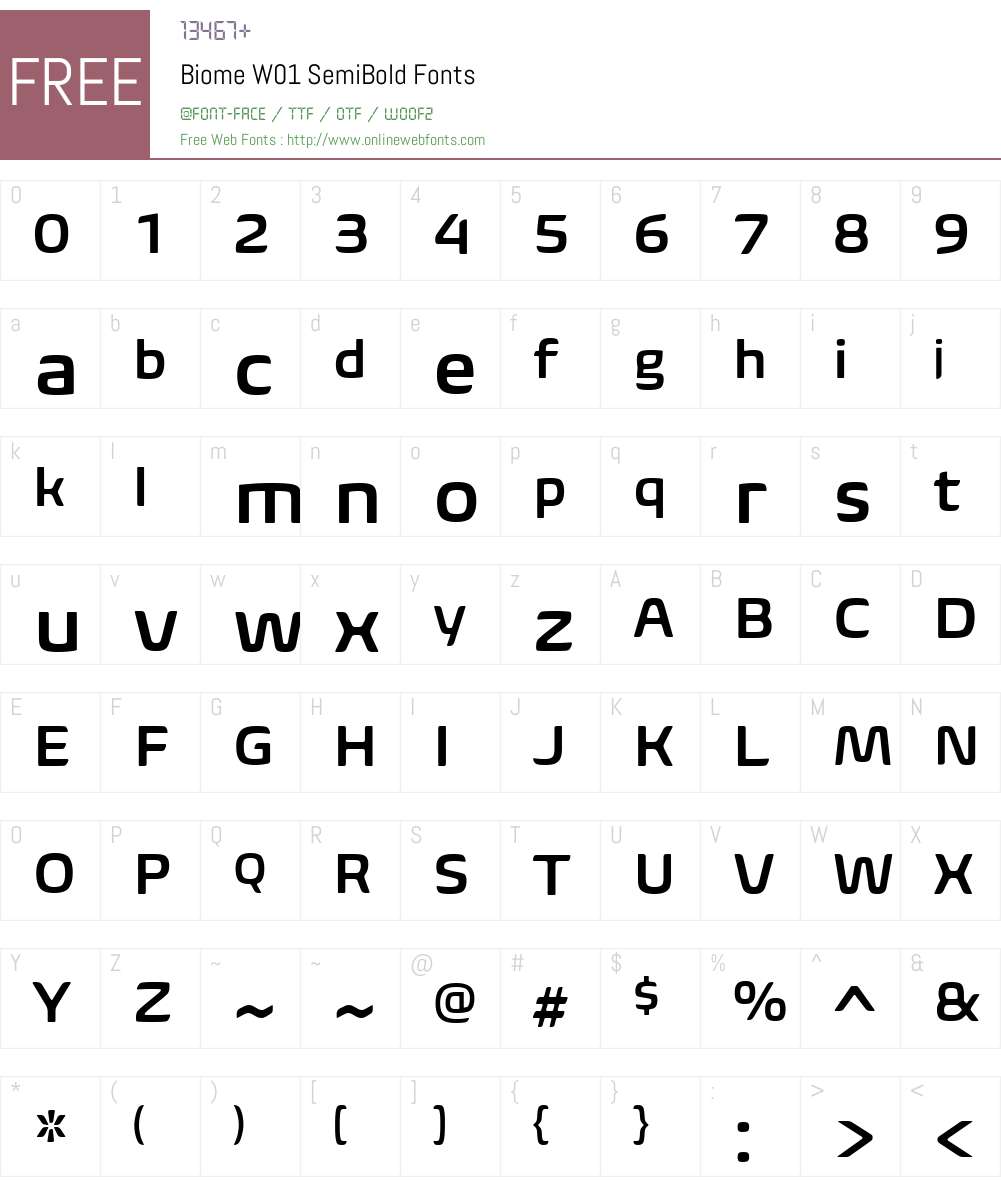 BiomeW01-SemiBold Font Screenshots