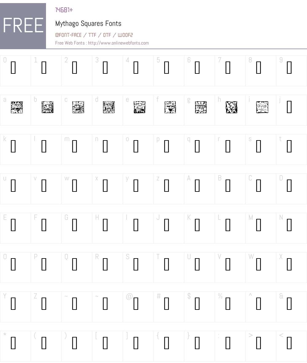 Mythago Squares Font Screenshots