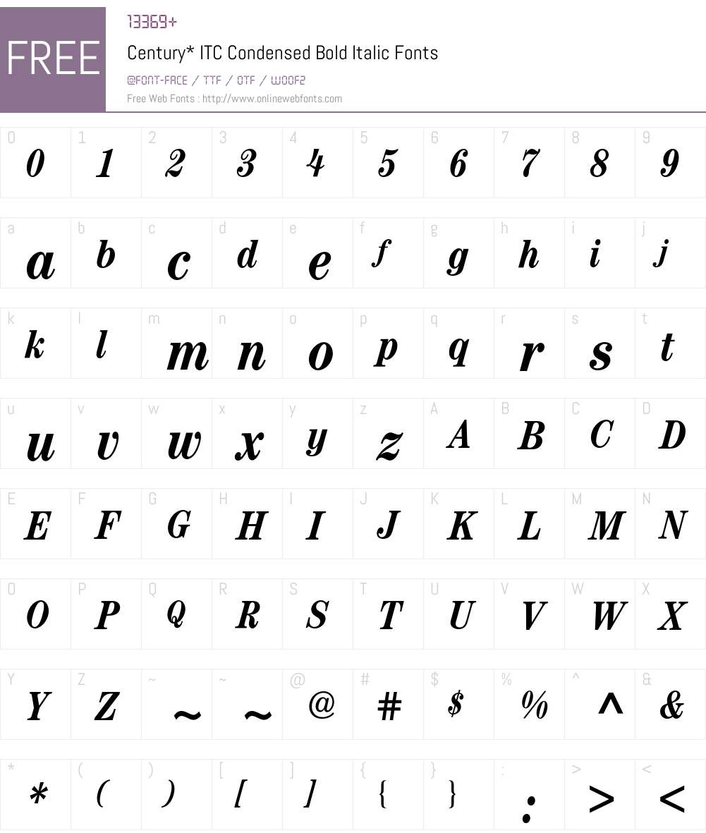 Century ITC BQ Font Screenshots