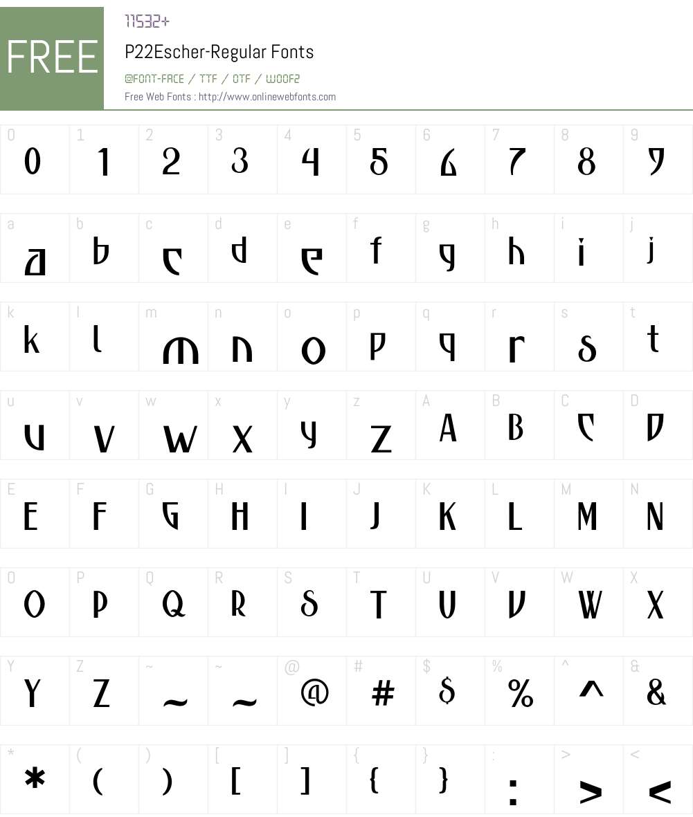 P22Escher Font Screenshots