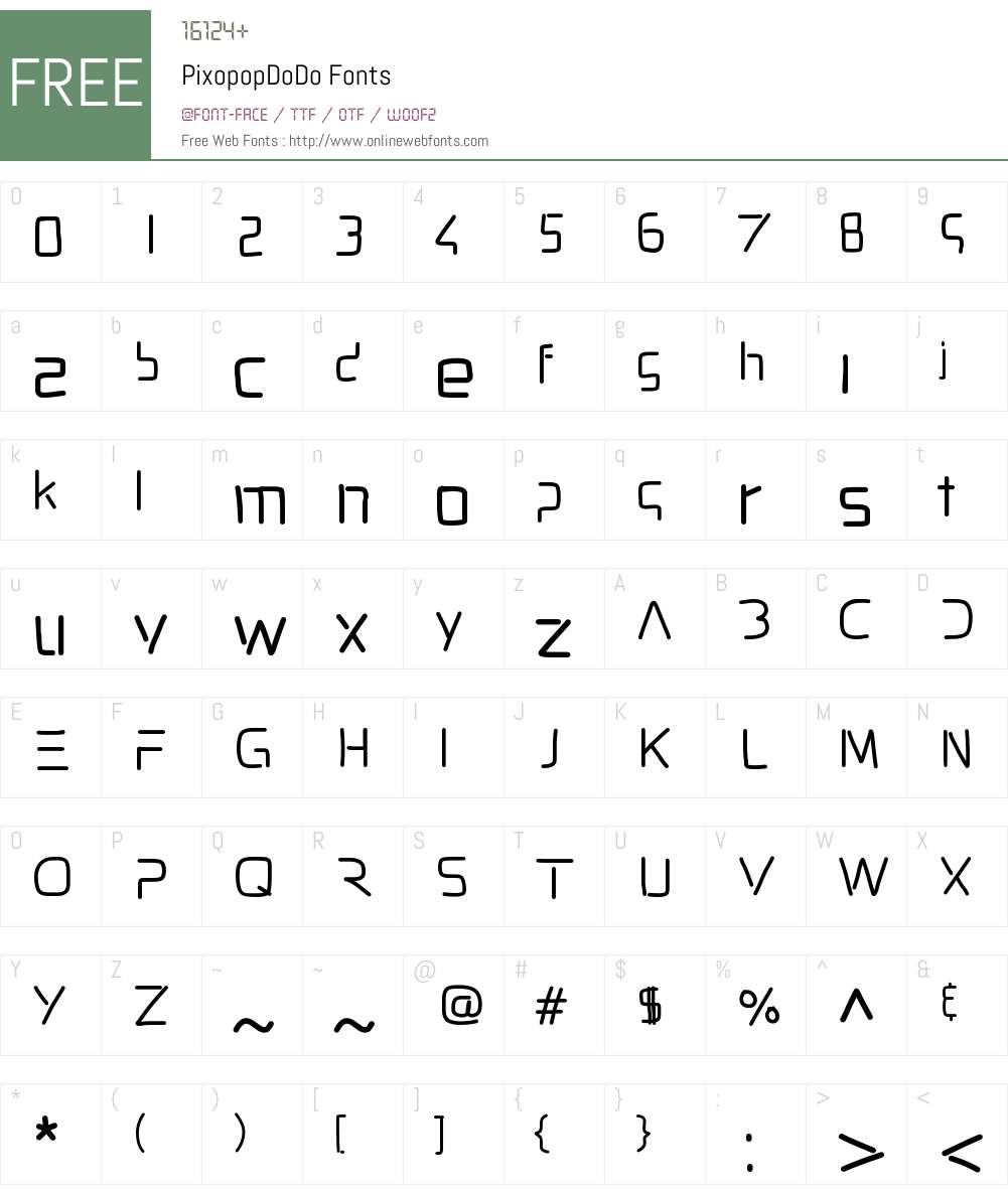 PixopopDoDo Font Screenshots