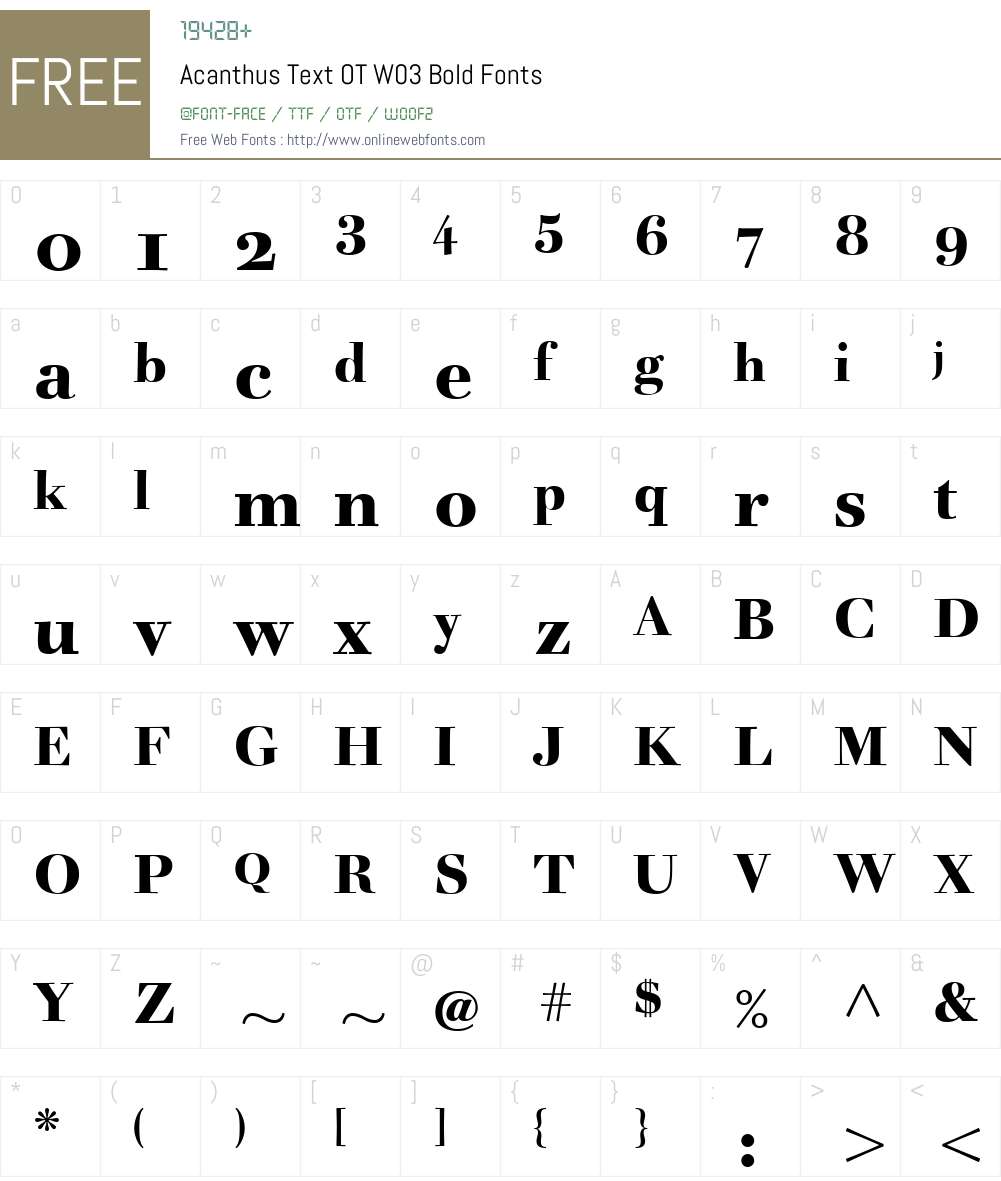 FF Acanthus Font Screenshots