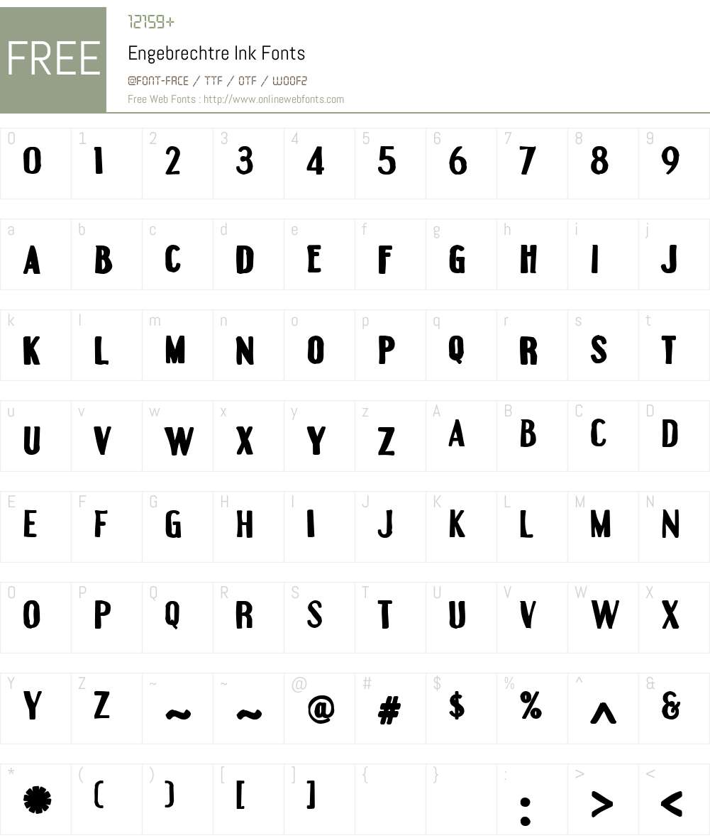 Engebrechtre Ink Font Screenshots