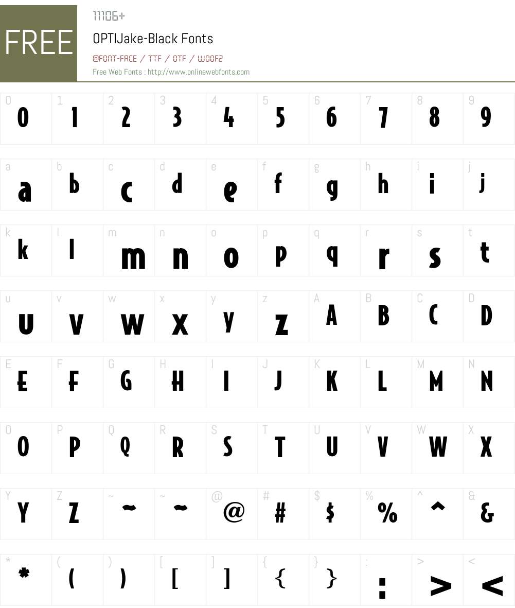 OPTIJake Font Screenshots