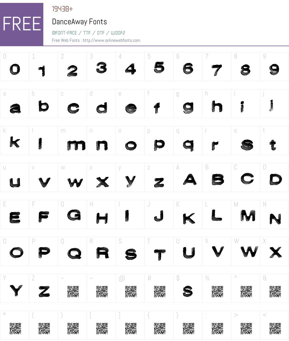 DanceAway Font Screenshots