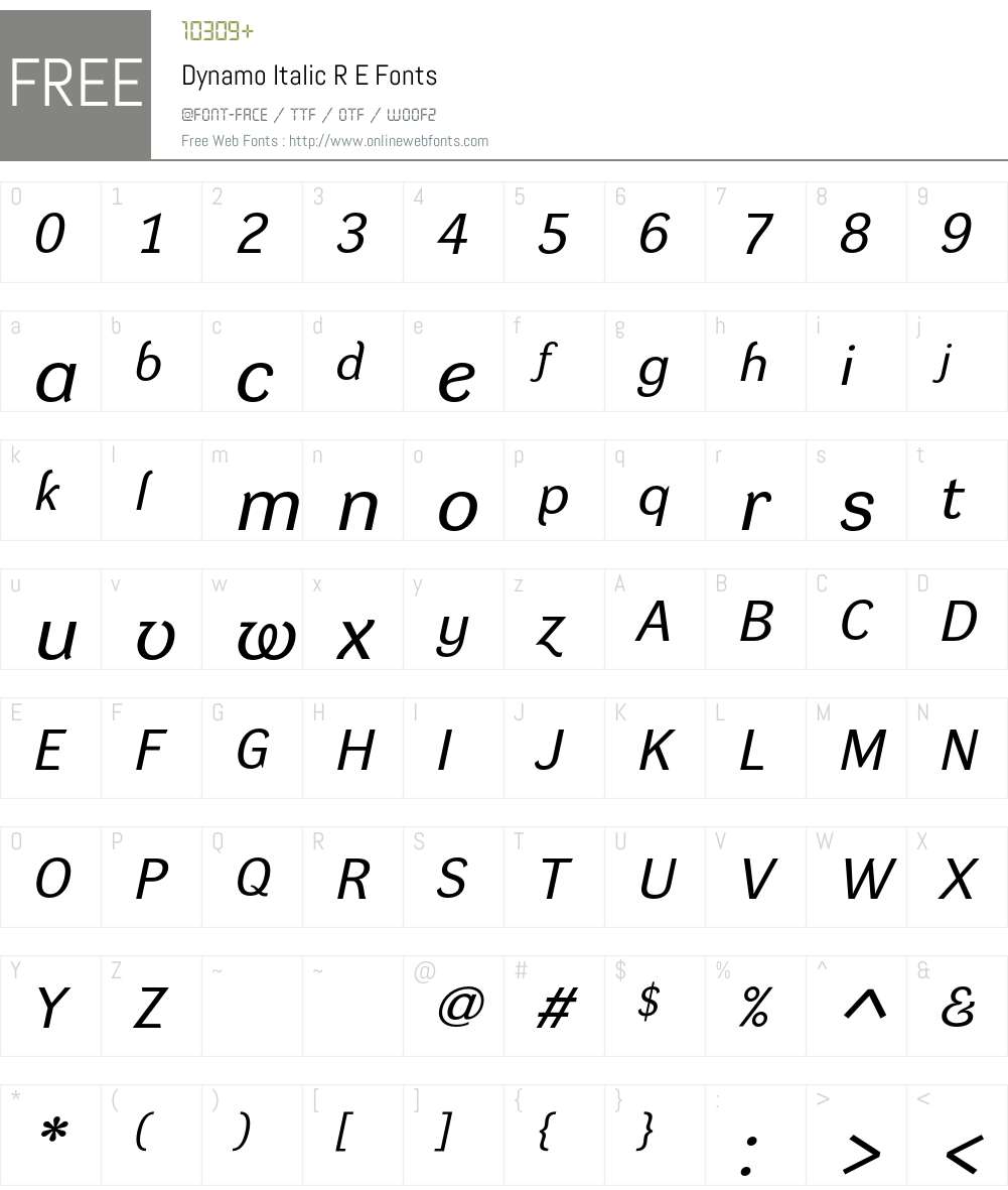 Dynamo RE Font Screenshots